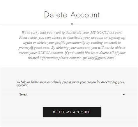 delete gucci account|gucci my account.